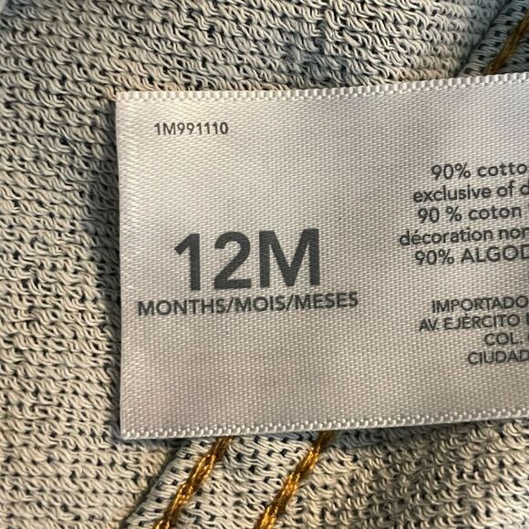 OshKosh B'gosh Baby Jean Jacket Blue Medium Wash Knit Stretch Denim 12 mth - Picture 6 of 8